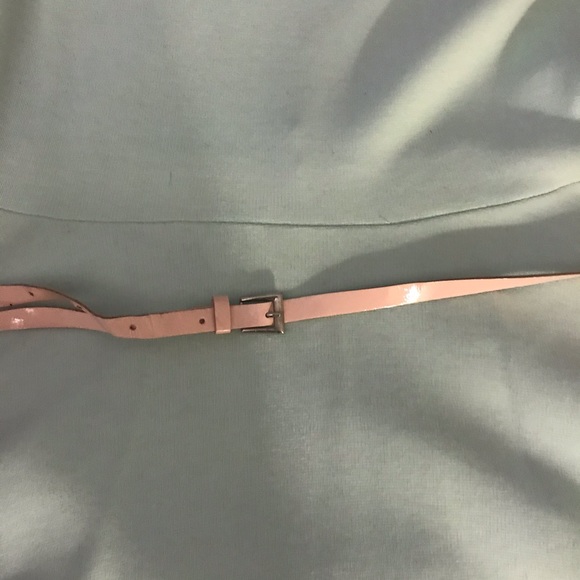 Mint green dress with pastel pink belt-L - Picture 3 of 4